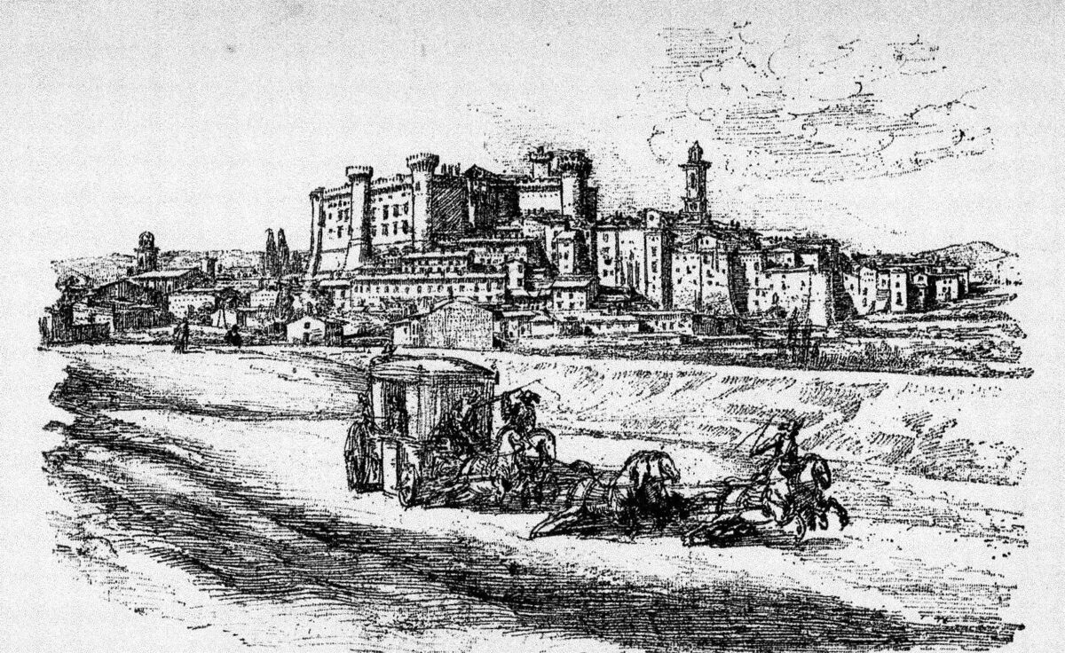 Veduta di Bracciano e del Castello Orsini nel Seicento